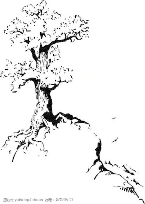 山上的剪贴画树