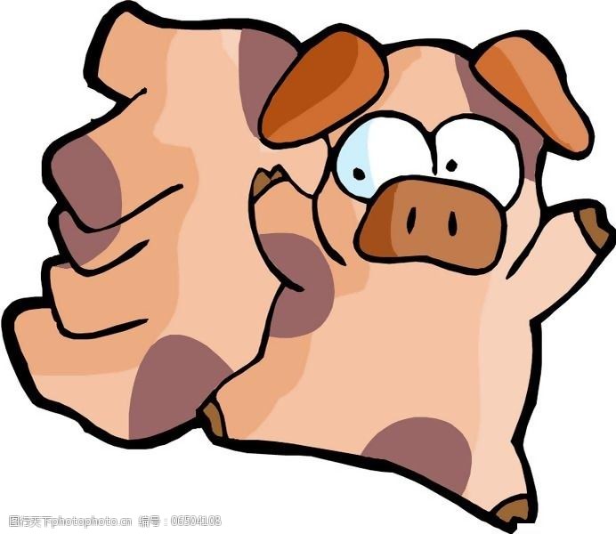 位图卡通动物猪可爱卡通肉色免费素材