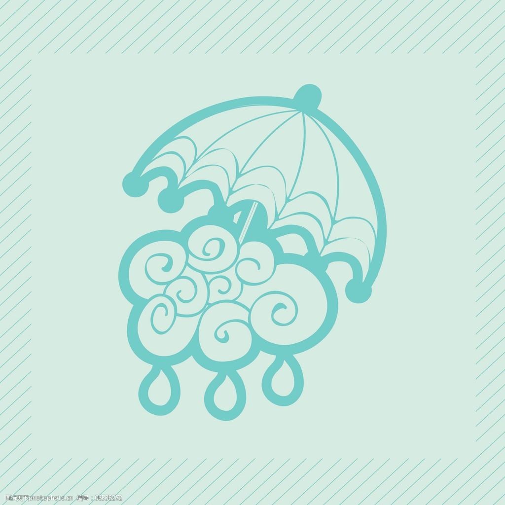 摘要背景与雨季水滴和云 矢量图 花纹花边