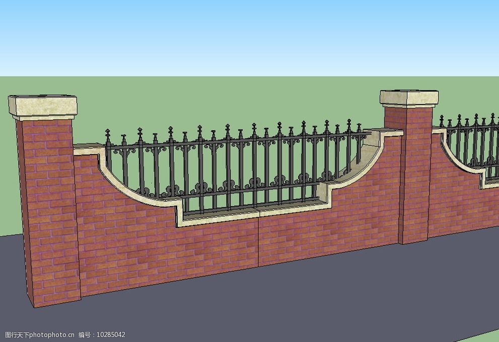 英式铁艺围墙图片