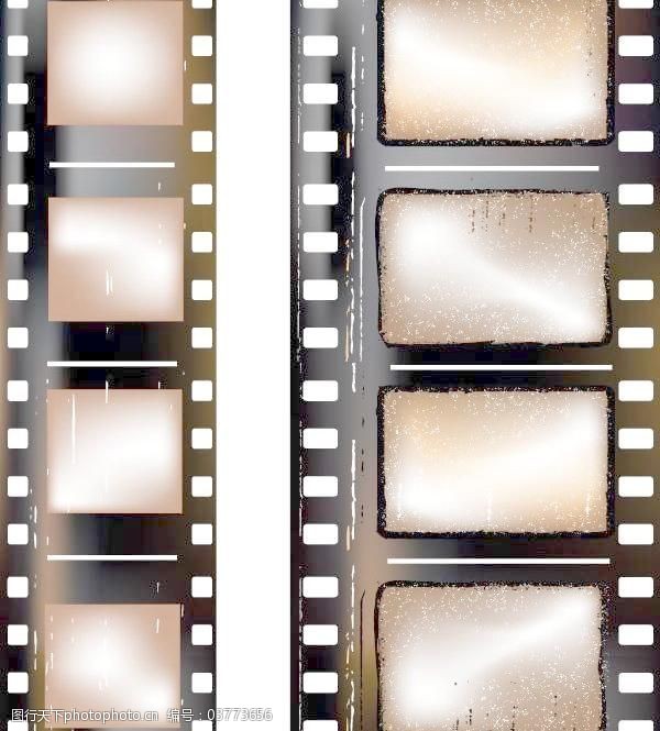 复古风格的电影胶片矢量素材图片-图行天下图库