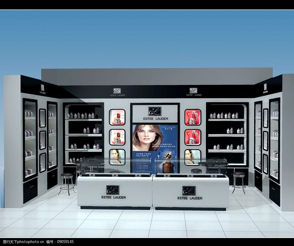 关键词:化妆品展柜 化妆品 展柜 黑白调 现代 效果国 室内效果图 3d
