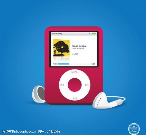 红ipod-nano第三代的矢量图形