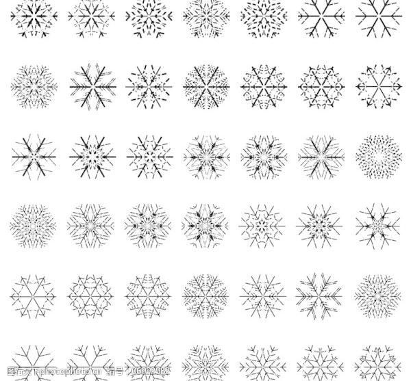 不同的雪花图案的设计元素矢量图01