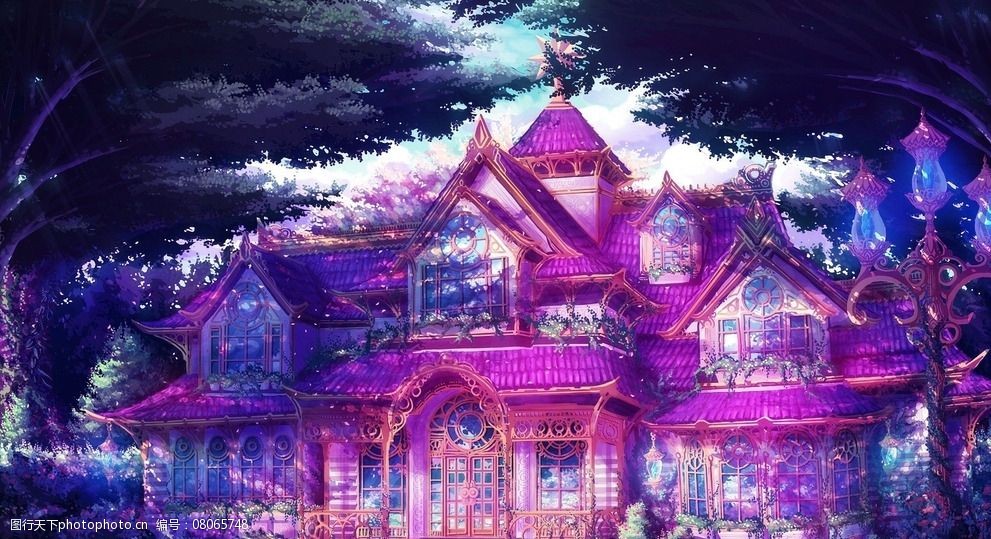 关键词:紫色房子 紫色 房子 场景 桌面 背景 风景漫画 动漫动画 设计