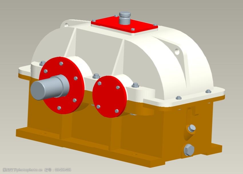 同轴式二级斜齿圆柱齿轮减速器3d模型