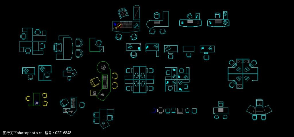 关键词:cad施工图平面图立面图室内家装素材免费下载 办公桌 电脑