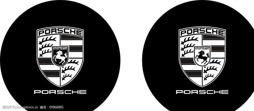 保时捷黑白logo图片