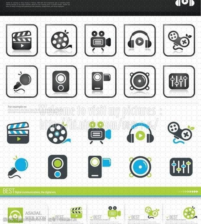 界面设计 icon  关键词:ai icon 标识标志图标 平面 视频图标 手机