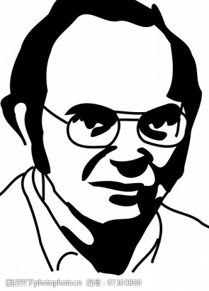 唐纳德Knuth肖像画矢量图