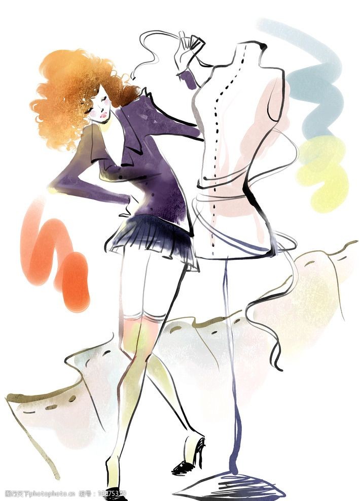时尚女孩时尚插画美图片