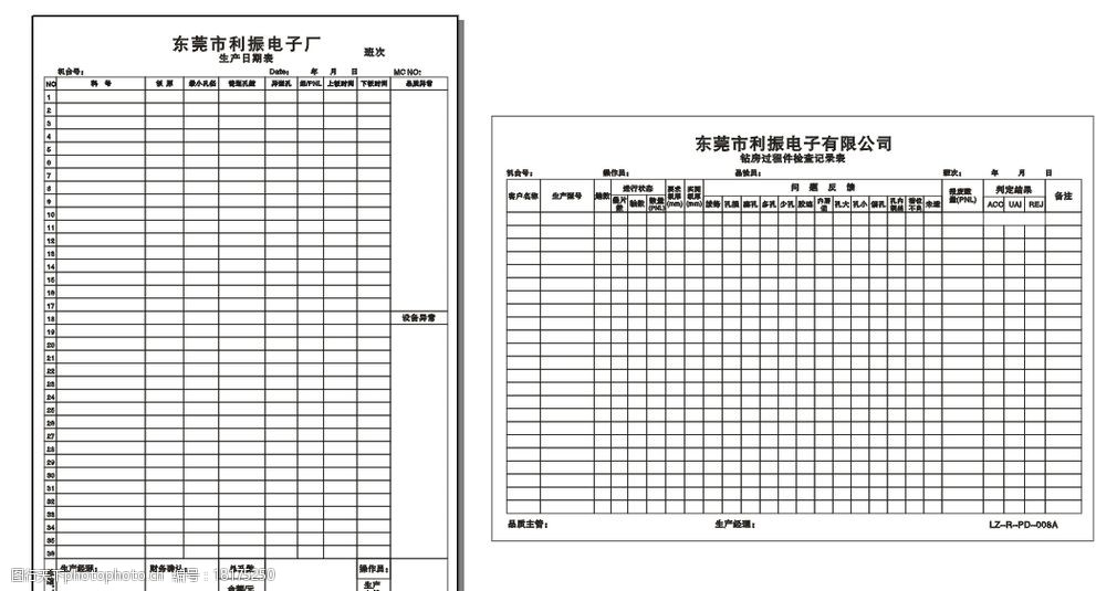 关键词:报表 生产日报表 检查记录表 表格 a4表格 设计 广告设计 cdr