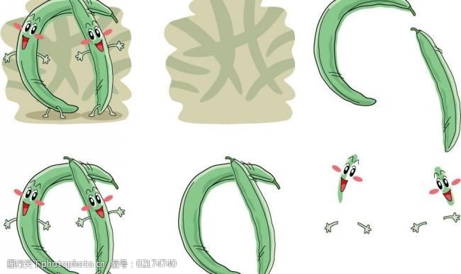 手绘豆角表情图片