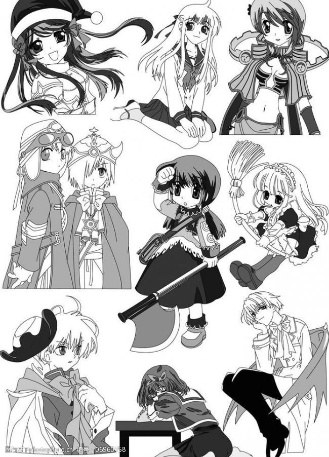 手绘黑白线稿图片