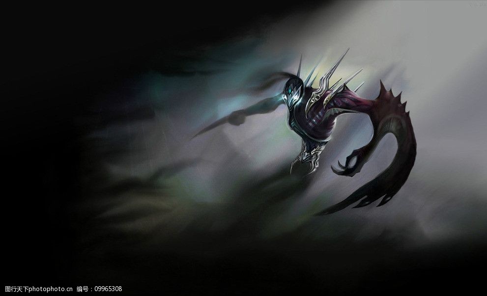 关键词:英雄联盟 梦魔 幽灵 壁纸 剑 黑色背景 黑白 其他 动漫动画