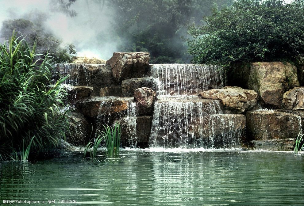 关键词:别墅湖景 高端 地产 别墅 湖景 水流 瀑布 早晨 雾气 流水