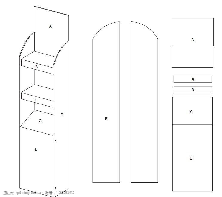 关键词:陈列架效果图 陈列架线图 纸货架 纸展架 促销架 平面展开图