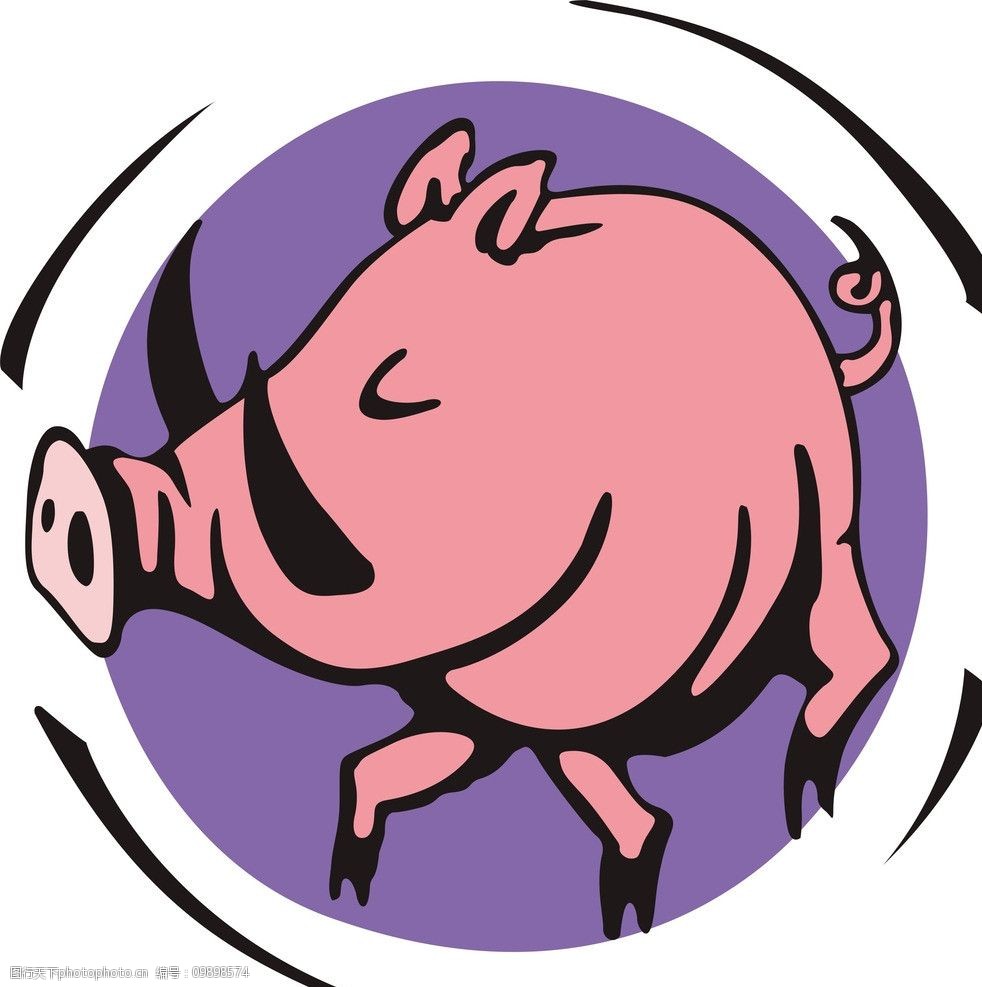 关键词:十二生肖 猪 粉色 卡通动物 野生动物 家养动物 家畜 家禽家畜