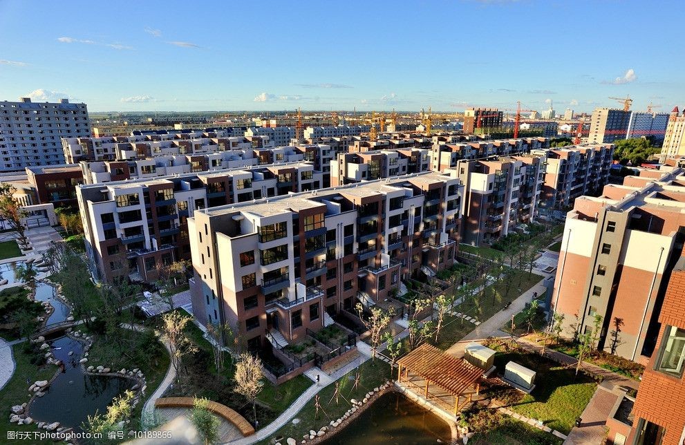 城市小区鸟瞰图片