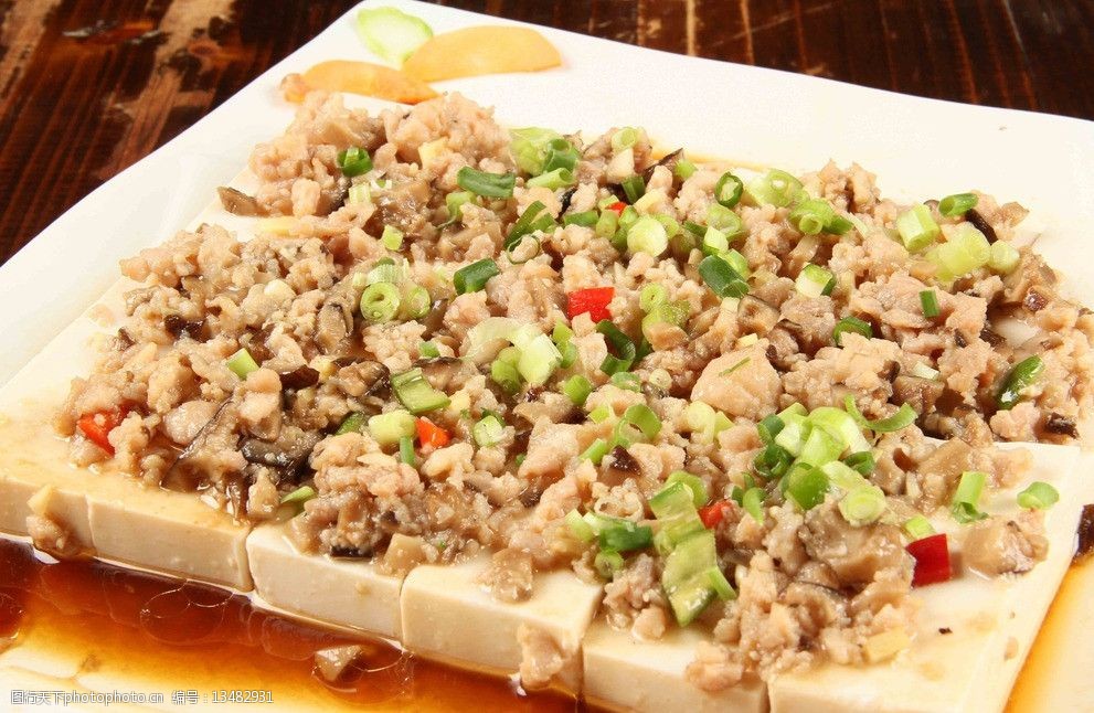 肉碎蒸山水豆腐图片