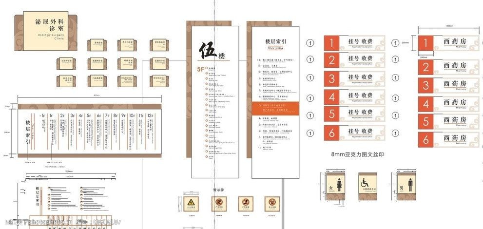 中醫醫院整套標識設計圖片