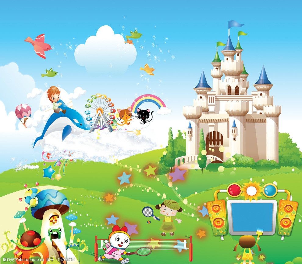 幼儿园墙画广告设计素图片