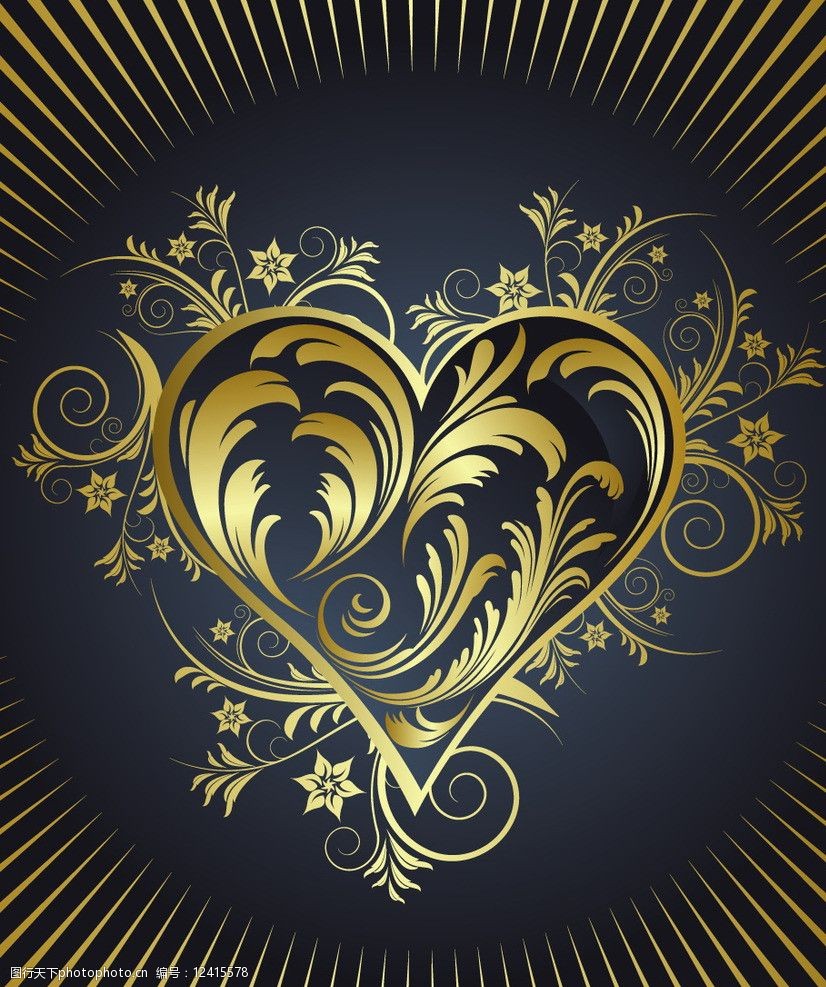 欧式金色花纹图片