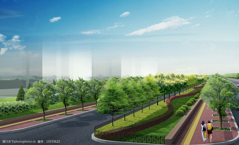 关键词:道路景观 街道 绿化 设计 道路 景观 景观设计 环境设计 72dpi