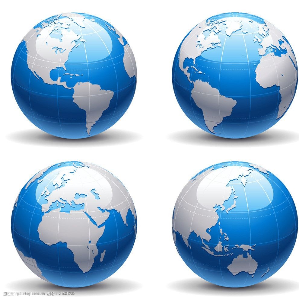 立体蓝色地球矢量素材