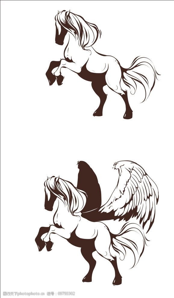 骏马马矢量马图片