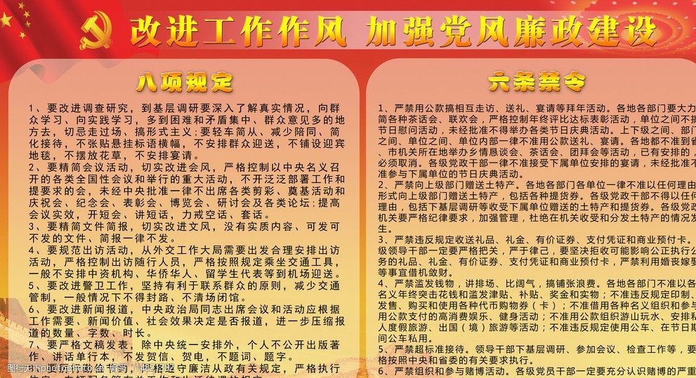 六条禁令八项规定图片