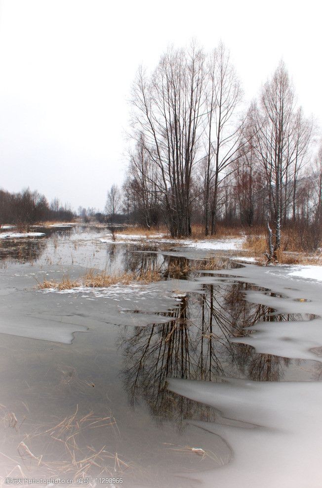 雪天不冻河风景图片