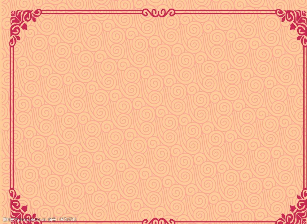 关键词:邀请函内面 邀请函 红色 古典 暗纹 边框 请帖设计 广告设计