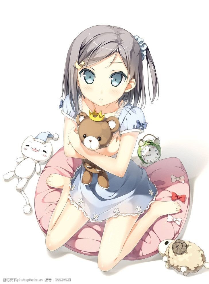 美女 手绘美女 数字绘画 手绘 闹钟 小熊 动漫壁纸 动漫人物 动漫动画