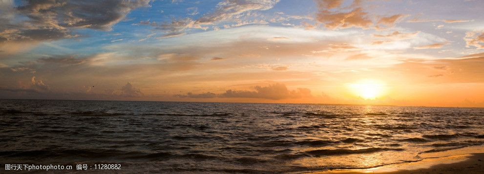 海岸夕陽美景圖片