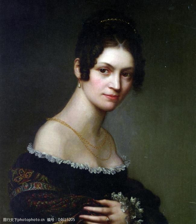 油画女肖像图片