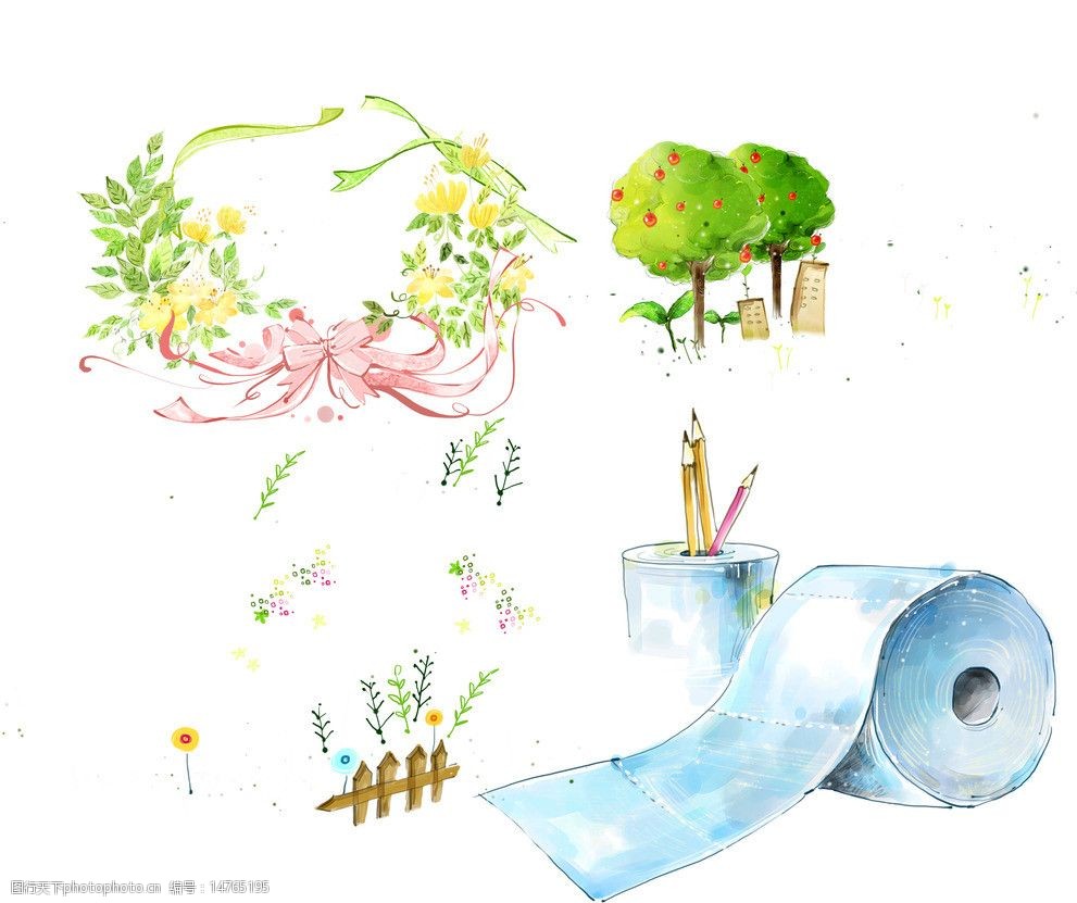 手绘卫生纸图片