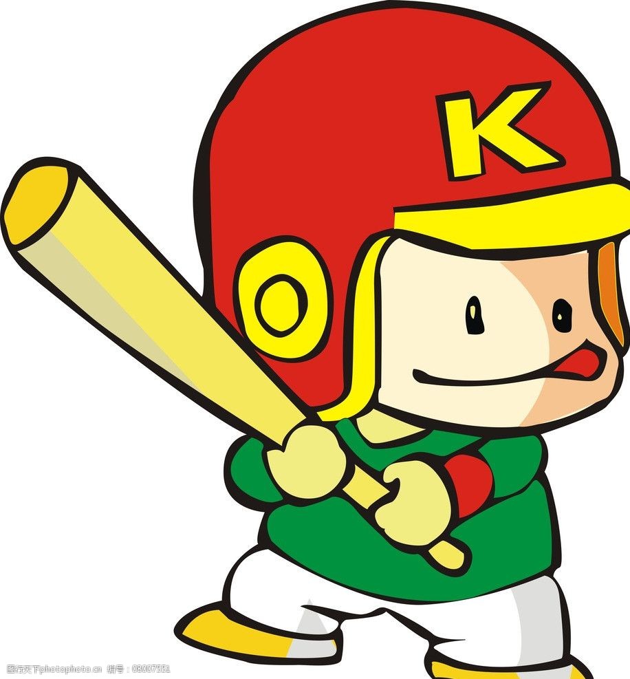 矢量棒球儿童图片