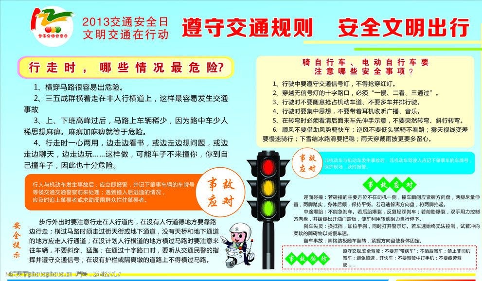 关键词:交通出行知识展板 交通安全日 交警 出行 安全 展板 卡通交警
