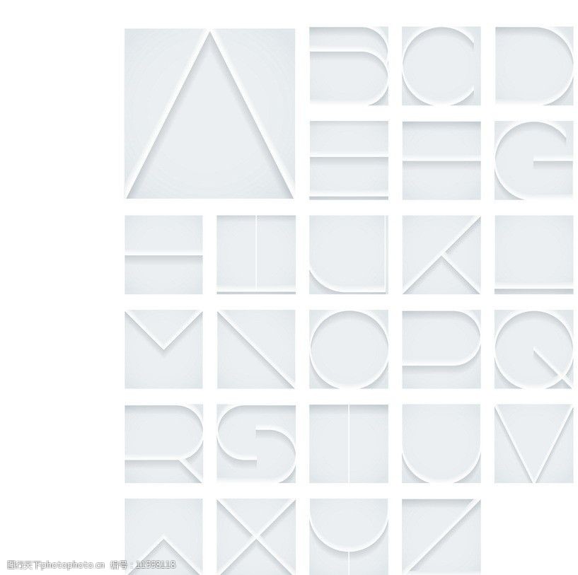 正方形风格字母图片