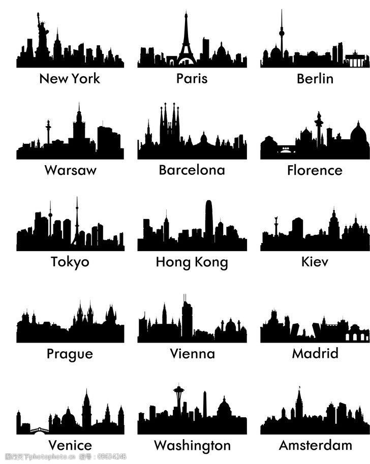 城市建筑剪影图片