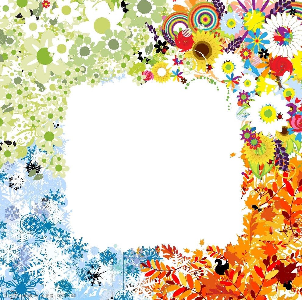 四季梦幻花纹花朵图片