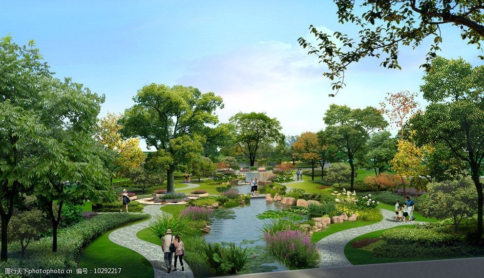 公园休闲环境效果图图片