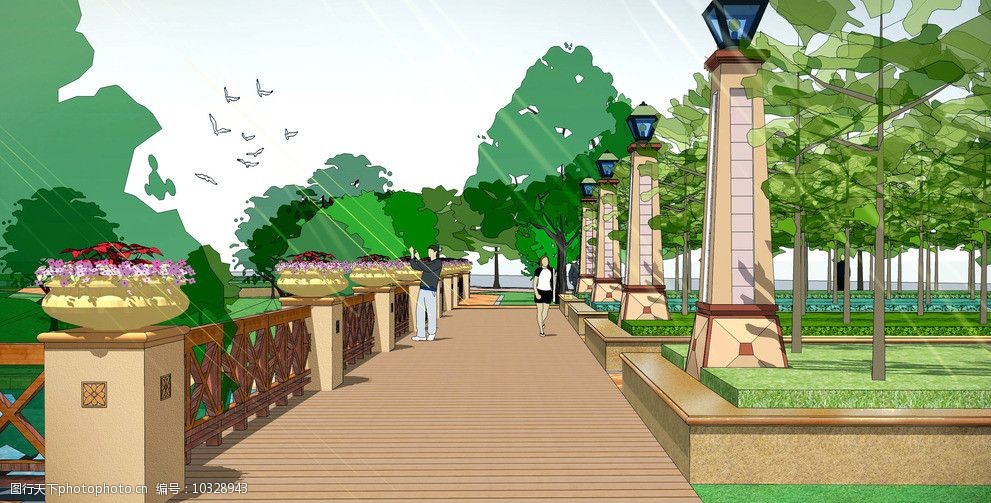 关键词:景观效果图 居住区 小区效果 环境设计 sketchup 景观设计