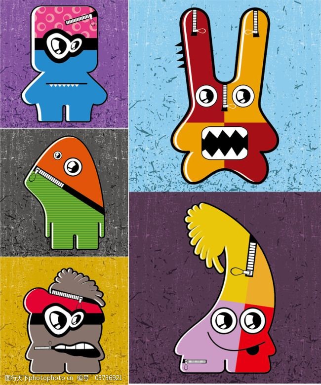 关键词:可爱搞怪卡通免费下载 插画 创意 搞怪 花纹 卡通 可爱 矢量