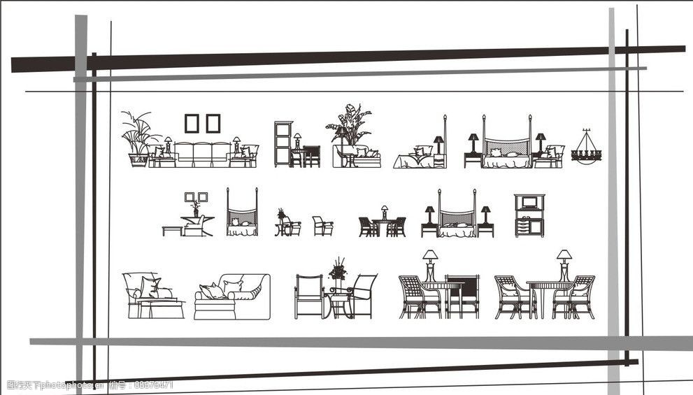 关键词:沙发桌椅立面 沙发桌椅 立面 室内设计 cad制图 失量图 沙发