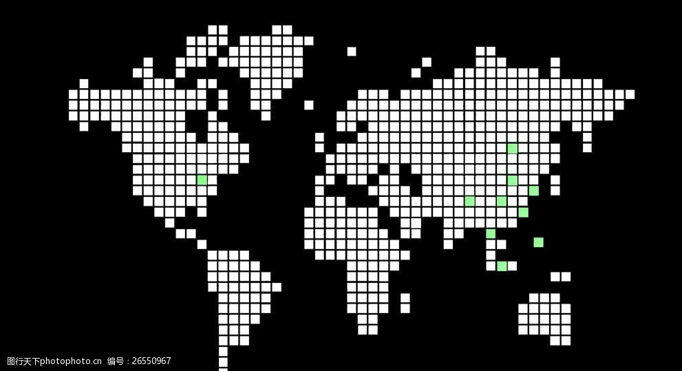 万像素方格世界地形图