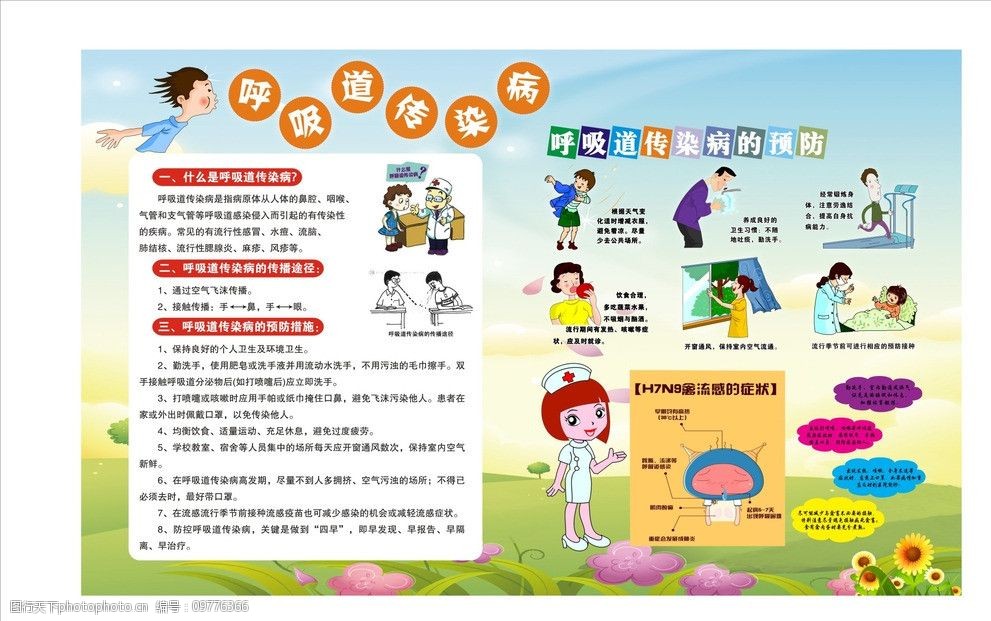 呼吸道疾病 小学生健康 校医展板 流感预防 呼吸道 医疗保健 生活百科