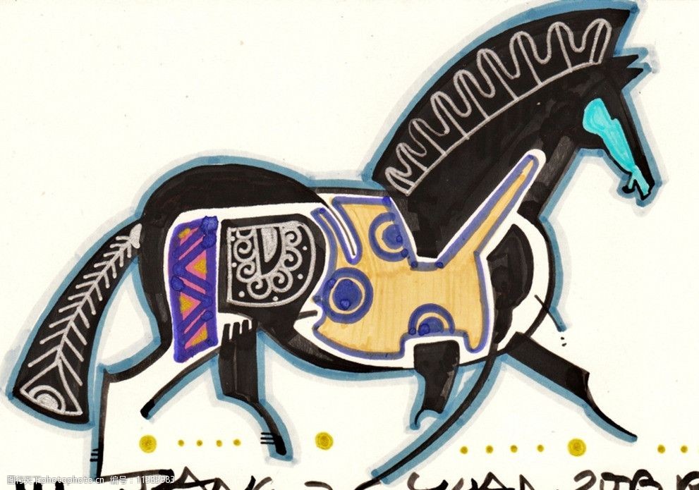 马设计图案图片