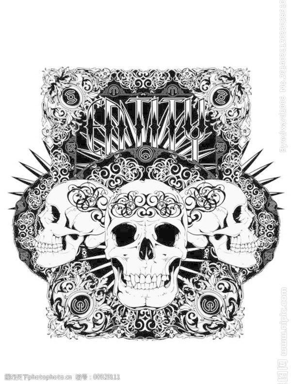 t恤花纹 t恤图案 服装设计 服装图案 哥特花纹 花纹设计 t恤图案纹身